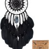 Black Dream Catchers for Bedroom Adults Boys Dream Catcher Wall Decor for Girls Crystals Boho Wall Hanging Decor Teens Room Decoration Festival Gifts Ideas